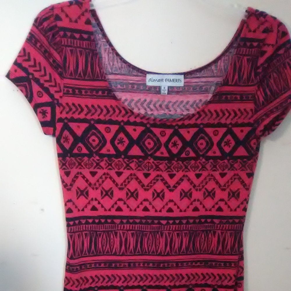 Tribal Print Short Sleeve Dress
